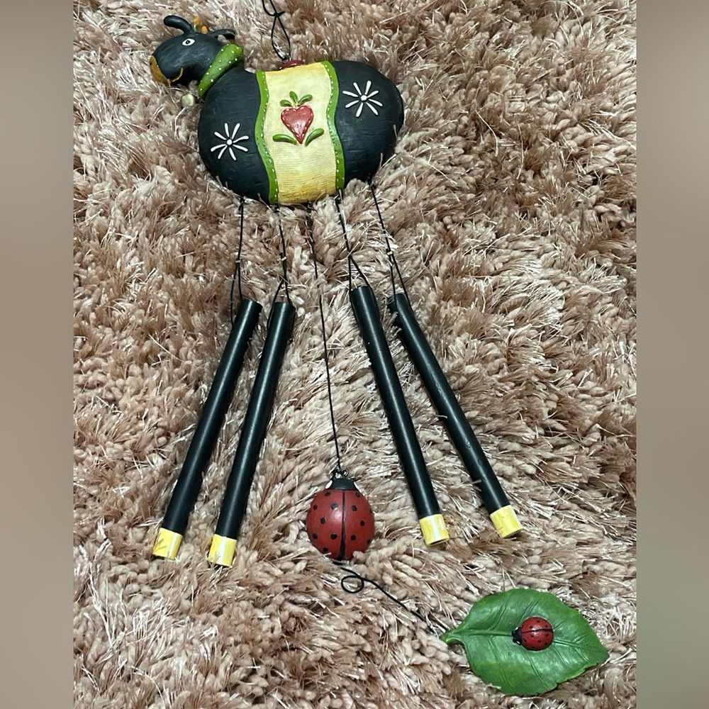 Decorative Wind Chime with Ladybug and Apple Design
